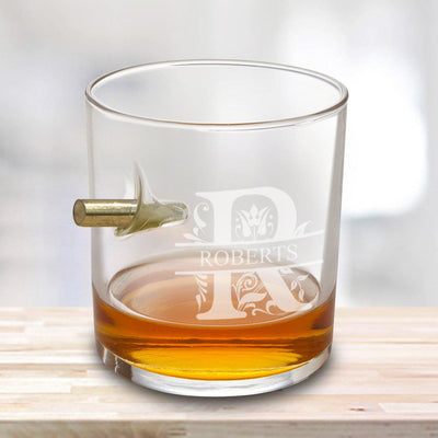 Personalized Bullet Whiskey Glass - Lowball Whiskey Glass
